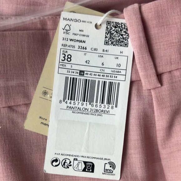 Mango - Women's Straight Suit Trousers - Pale Pink. Size: 6 (US). NWT - Picture 3 of 16